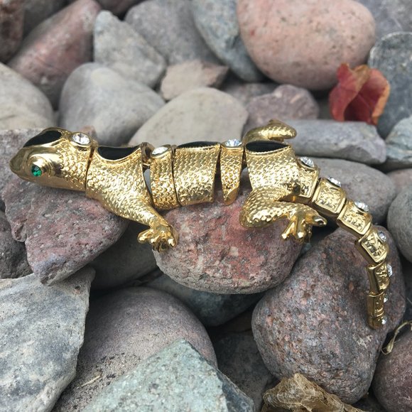 Brooch Vintage Retro Salamander Jewels Articulated - Picture 4 of 16